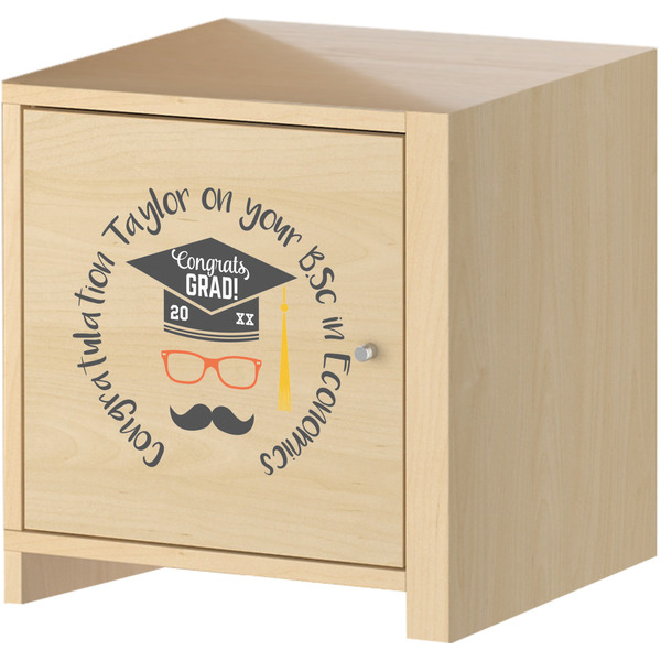 Hipster Graduate Wall Graphic on Wooden Cabinet