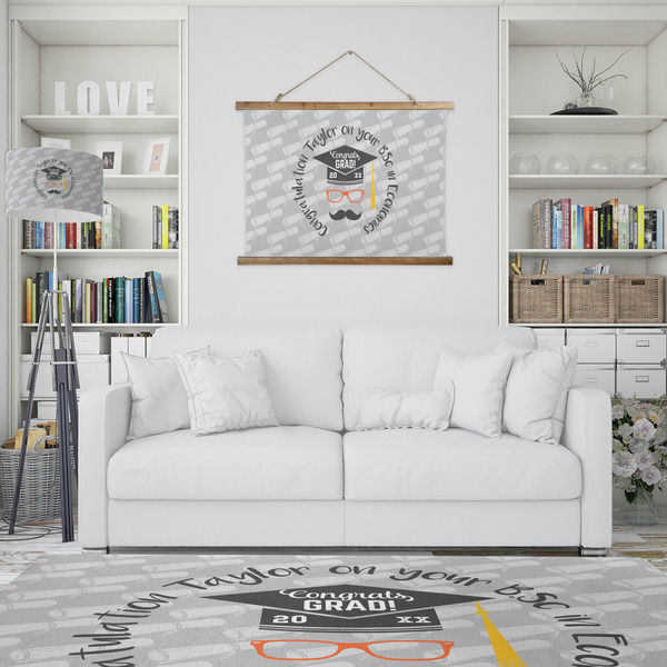 Hipster Graduate Wall Hanging Tapestry - IN CONTEXT
