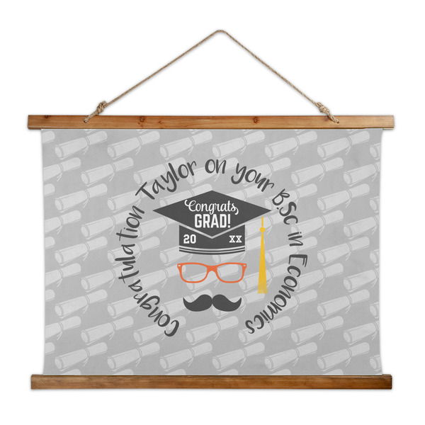 Custom Hipster Graduate Wall Hanging Tapestry - Wide (Personalized)