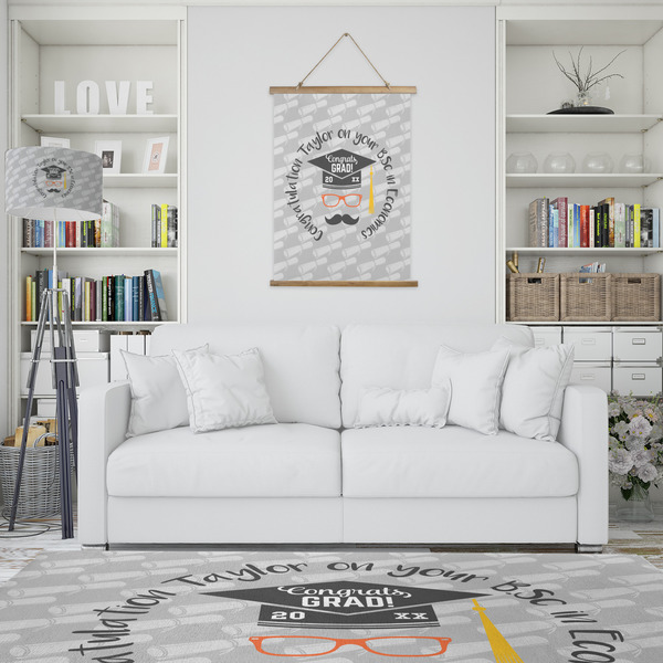Hipster Graduate Wall Hanging Tapestry - Portrait - IN CONTEXT