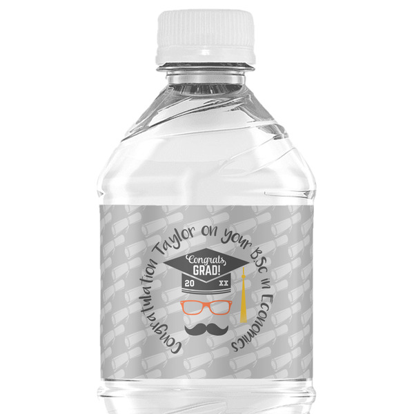 Custom Hipster Graduate Water Bottle Labels - Custom Sized (Personalized)