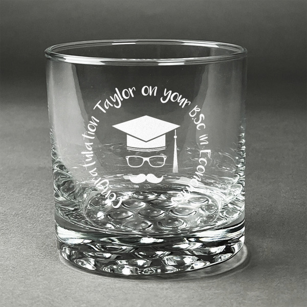 Custom Hipster Graduate Whiskey Glass - Engraved (Personalized)