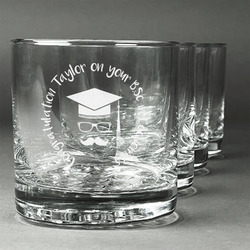 Hipster Graduate Whiskey Glasses (Set of 4) (Personalized)
