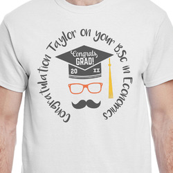 Hipster Graduate T-Shirt - White - Medium (Personalized)