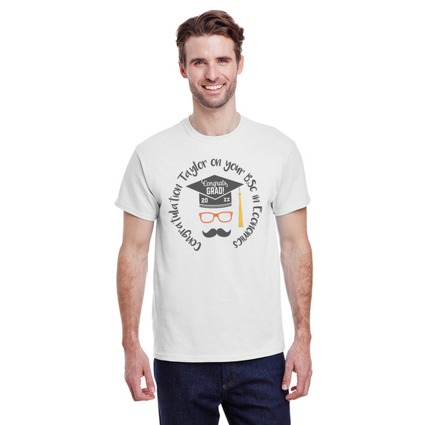 Custom Hipster Graduate T-Shirt - White - Medium (Personalized)