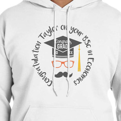 Hipster Graduate Hoodie - White - Large (Personalized)