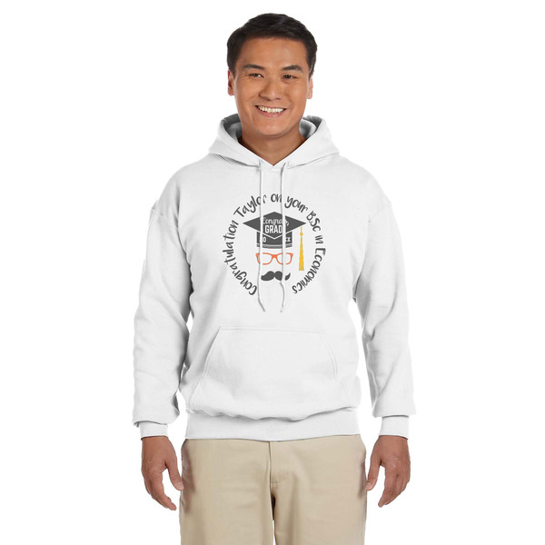 Custom Hipster Graduate Hoodie - White - Small (Personalized)