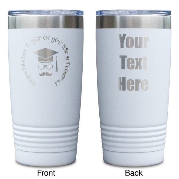 Hipster Graduate White Polar Camel Tumbler - 20oz - Double Sided - Approval