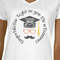 Hipster Graduate White V-Neck T-Shirt on Model - CloseUp