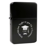 Hipster Graduate Windproof Lighter - Black - Double Sided (Personalized)