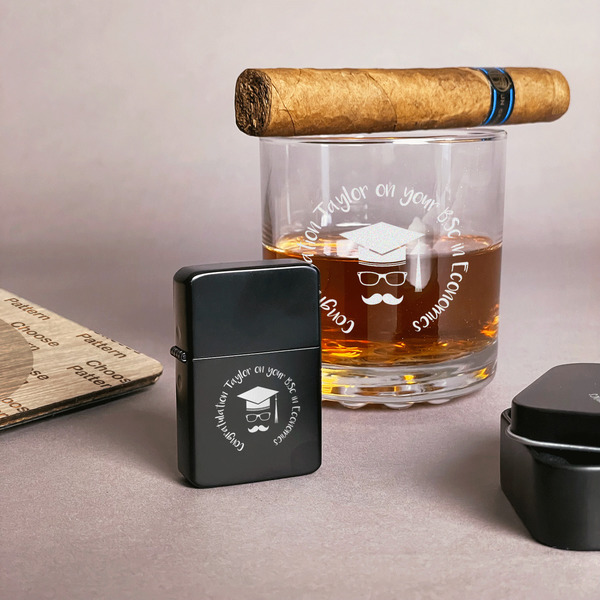 Hipster Graduate Windproof Lighters - Black - In Context