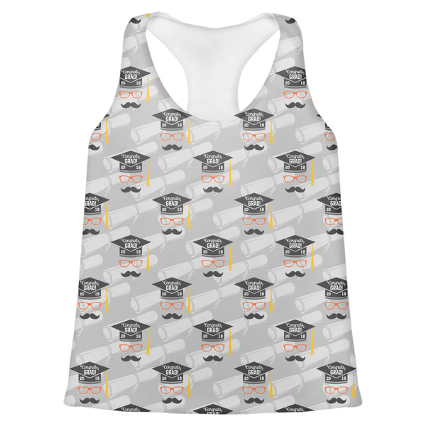 Custom Hipster Graduate Womens Racerback Tank Top - 2X Large (Personalized)