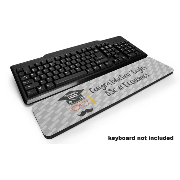 Custom Hipster Graduate Keyboard Wrist Rest (Personalized)