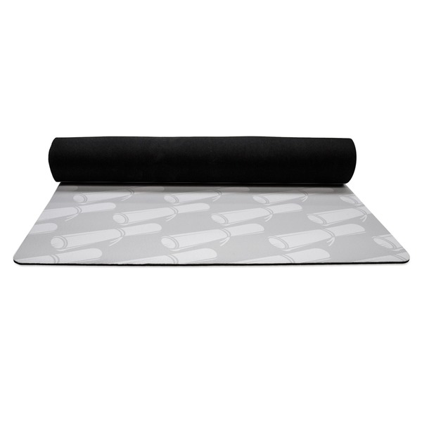 Hipster Graduate Yoga Mat Rolled up Black Rubber Backing