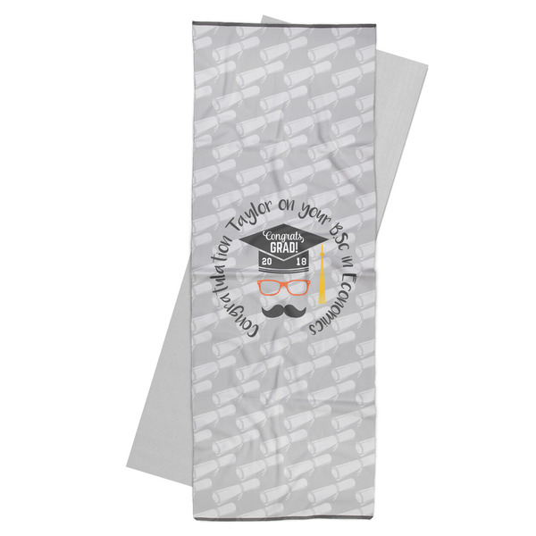 Custom Hipster Graduate Yoga Mat Towel (Personalized)