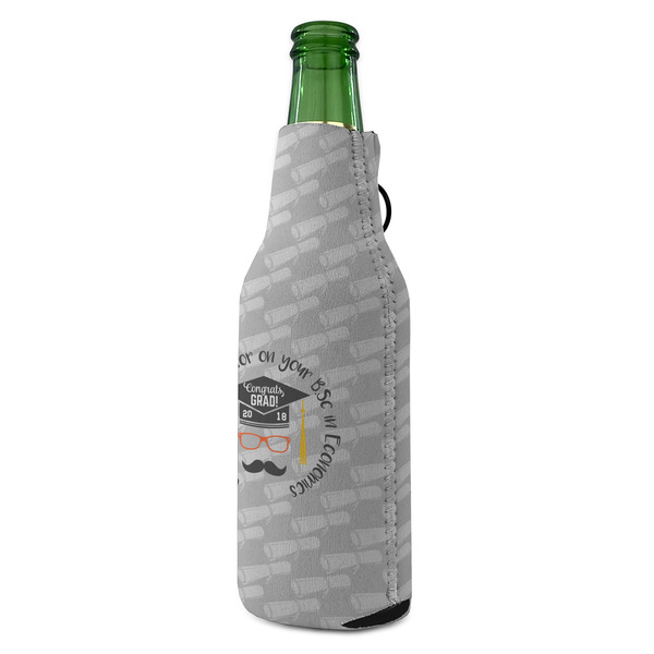 Hipster Graduate Zipper Bottle Cooler - ANGLE (bottle)