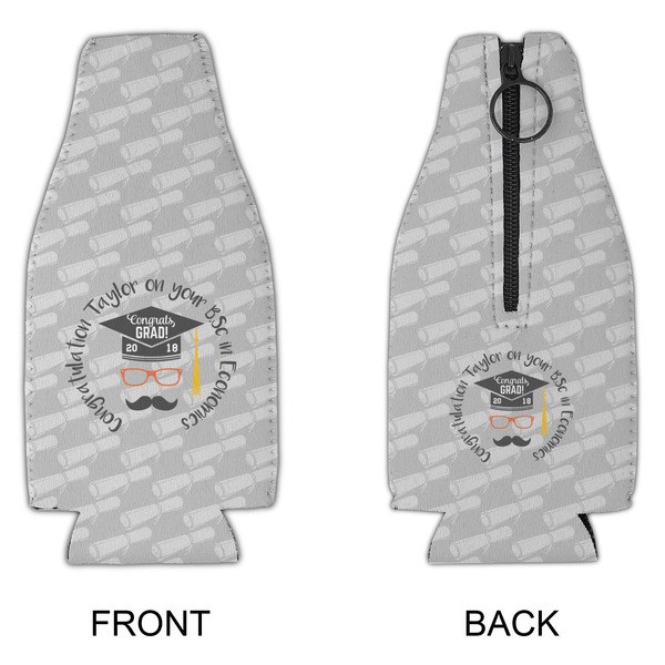 Hipster Graduate Zipper Bottle Cooler - APPROVAL