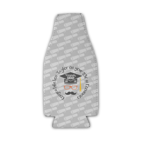 Hipster Graduate Zipper Bottle Cooler - Set of 4 - FRONT