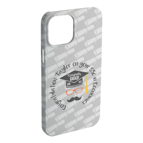 Custom Hipster Graduate iPhone Case - Plastic - iPhone 15 Plus (Personalized)