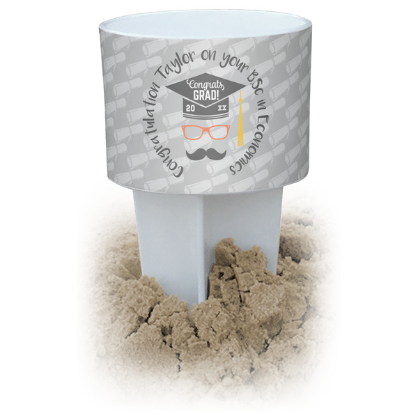 Custom Hipster Graduate Beach Spiker Drink Holder (Personalized)