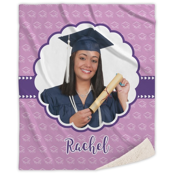 Custom Graduation Sherpa Throw Blanket (Personalized)