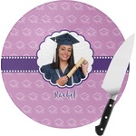 Graduation Round Glass Cutting Board - Small (Personalized)