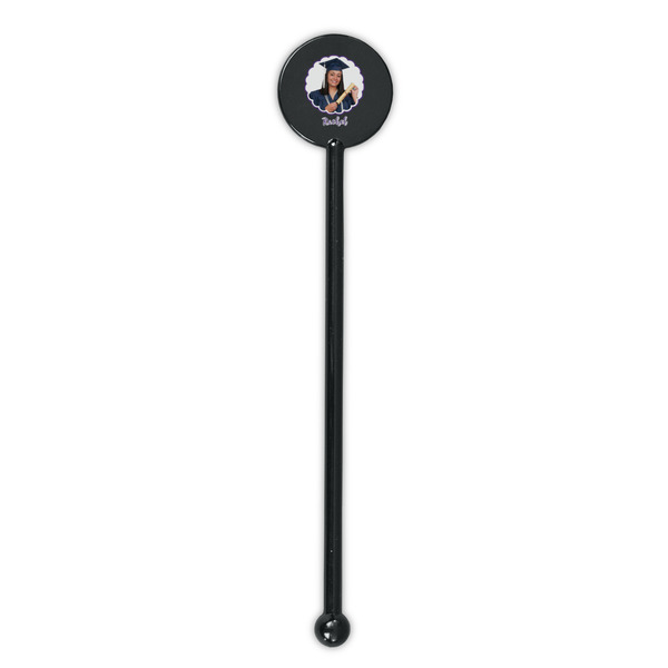 Graduation Black Plastic 5.5" Stir Stick - Round - Single Stick