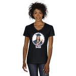 Graduation Women's V-Neck T-Shirt - Black (Personalized)