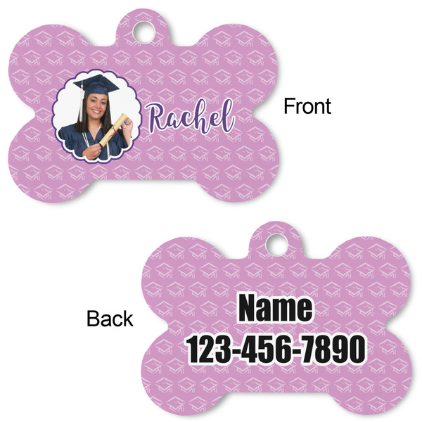 Graduation Bone Shaped Dog ID Tag - Large - Approval