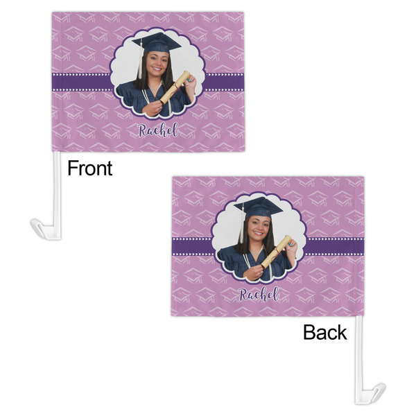 Graduation Car Flag - 11" x 8" - Front & Back View