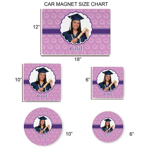Graduation Car Magnets - SIZE CHART