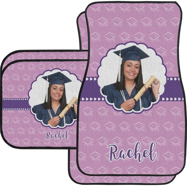 Custom Graduation Car Floor Mats Set - 2 Front & 2 Back (Personalized)