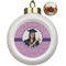 Graduation Ceramic Ball Ornaments - Poinsettia Garland (Personalized)