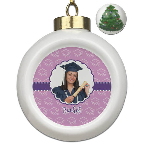 Custom Graduation Ceramic Ball Ornament - Christmas Tree (Personalized)