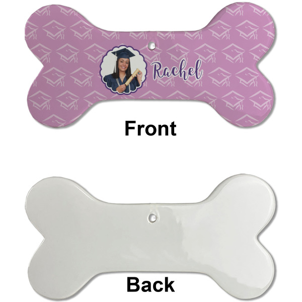 Graduation Ceramic Flat Ornament - Bone Front & Back Single Print (APPROVAL)
