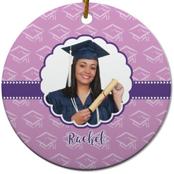 Graduation Round Ceramic Ornament (Personalized)