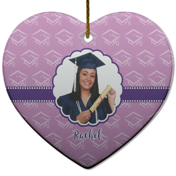 Custom Graduation Heart Ceramic Ornament (Personalized)