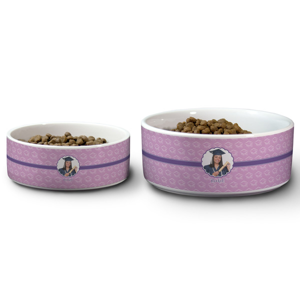 Graduation Ceramic Dog Bowls - Size Comparison