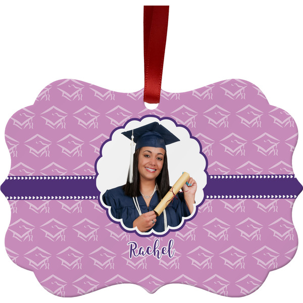 Custom Graduation Metal Frame Ornament - Double Sided w/ Photo