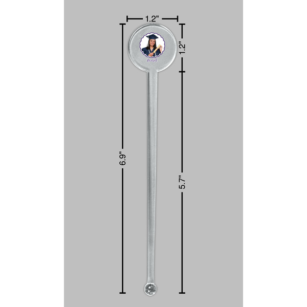 Graduation Clear Plastic 7" Stir Stick - Round - Dimensions