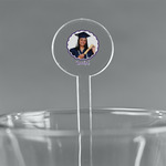 Graduation 5.5" Round Plastic Stir Sticks - Clear (Personalized)