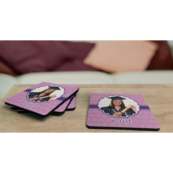 Graduation Coaster Rubber Back - On Coffee Table