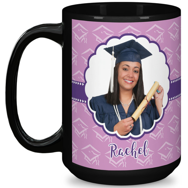 Custom Graduation 15 Oz Coffee Mug - Black (Personalized)