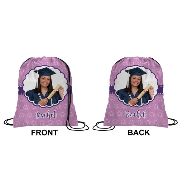Graduation Drawstring Backpack Front & Back Small