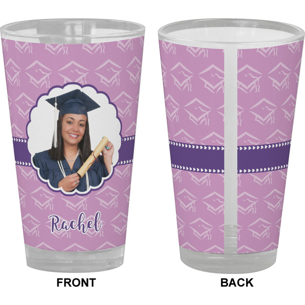 Graduation Pint Glass - Full Color - Front & Back Views