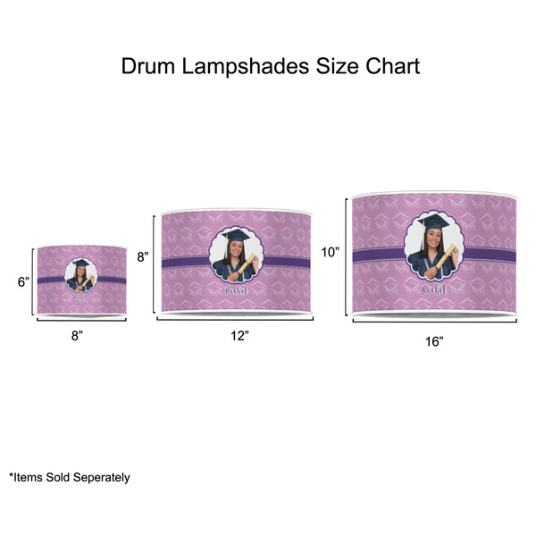Graduation Drum Lampshades - Sizing Chart