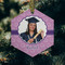 Graduation Frosted Glass Ornament - Hexagon (Lifestyle)