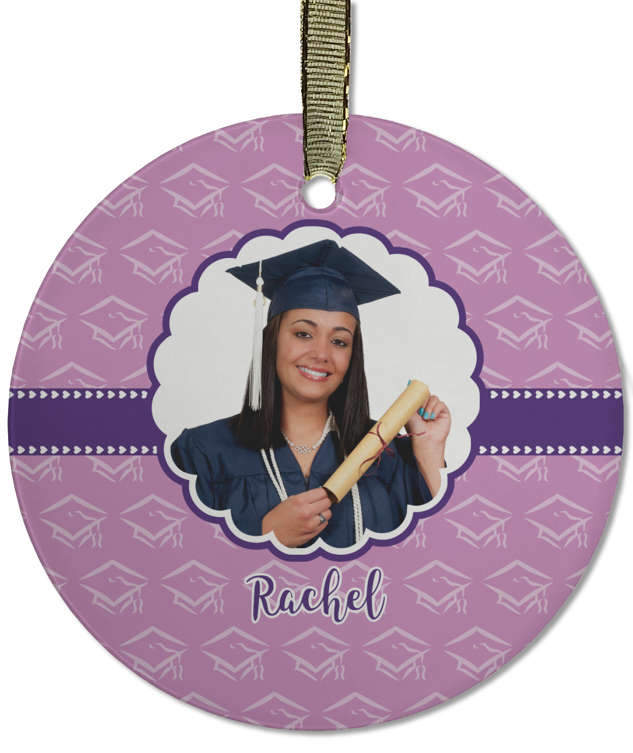 Custom Graduation Flat Glass Ornament w/ Photo YouCustomizeIt