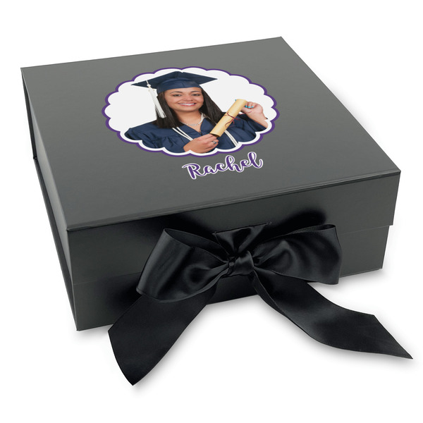Custom Graduation Gift Box with Magnetic Lid - Black (Personalized)