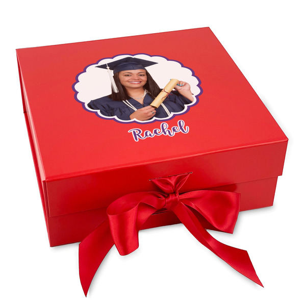 Custom Graduation Gift Box with Magnetic Lid - Red (Personalized)